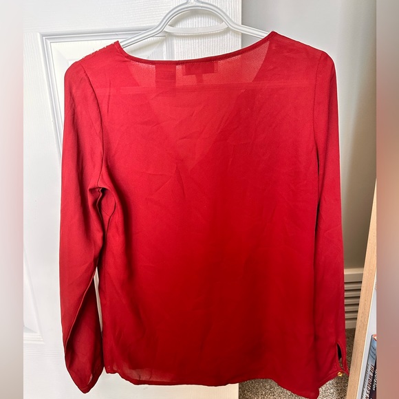 Merlot colored top can be dressed up or down. Beautiful bead detail - Picture 3 of 3